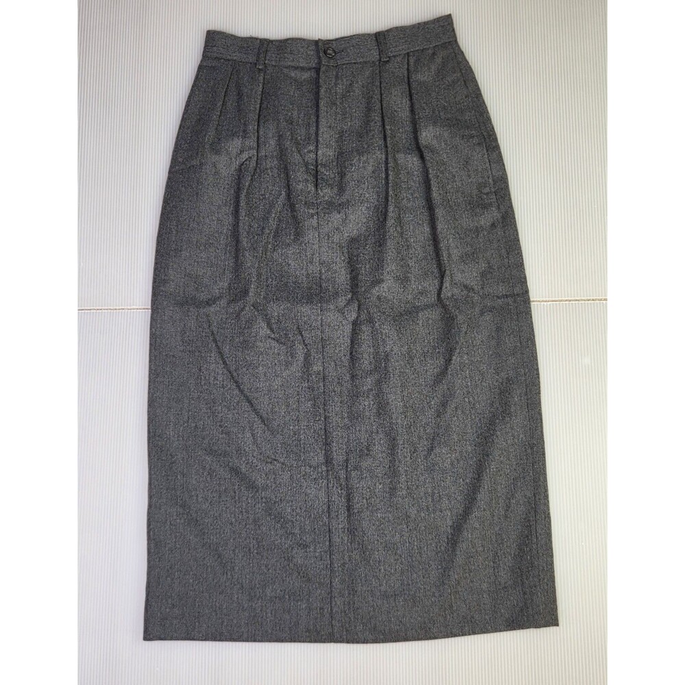 Women's Vintage Ralph Lauren Wool Skirt Size 6 Gray Pockets Made In USA Polo